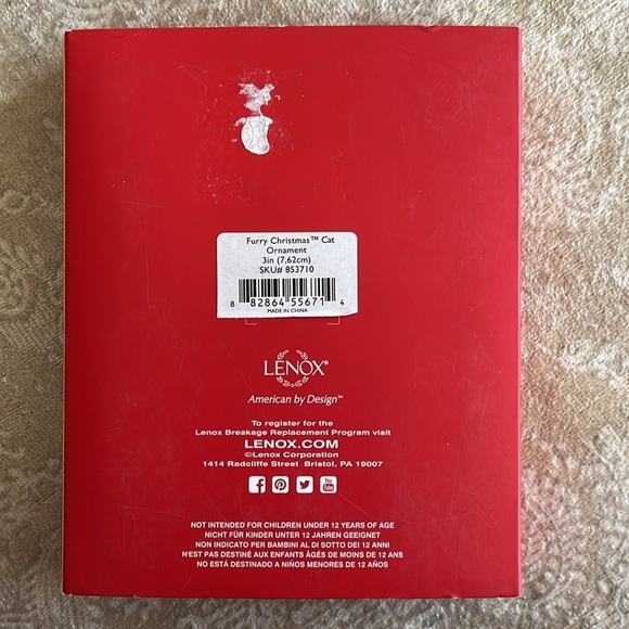 Brand New Lenox Christmas Ornament Magnet Cat Picture Photo Frame Ceramic Kitty - Picture 6 of 8